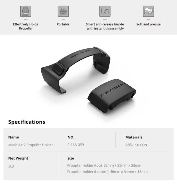 DJI Mavic Air 2 Silika Jel Pervane Tutucu Aksesuarı Pgytech - Resim 2