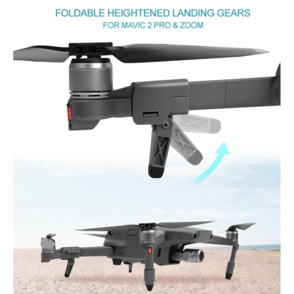 DJI Mavic 2 Pro/Zoom Yükseltilmiş Katlanır Güvenli İniş Ayağı Gimbal Koruma - Resim 2