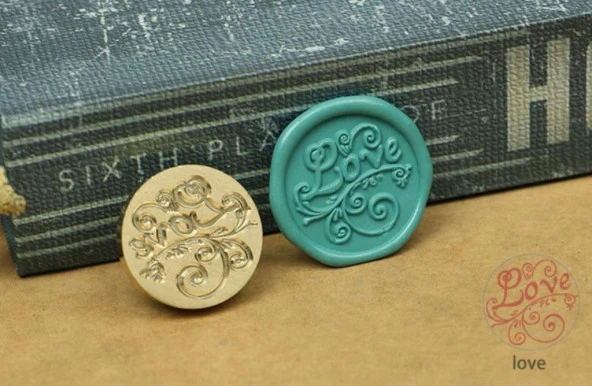 Retro Mektup Mühürü Damga Love + 30 Adet Mühür Mumu + Eritme Kaşığı - Resim 2