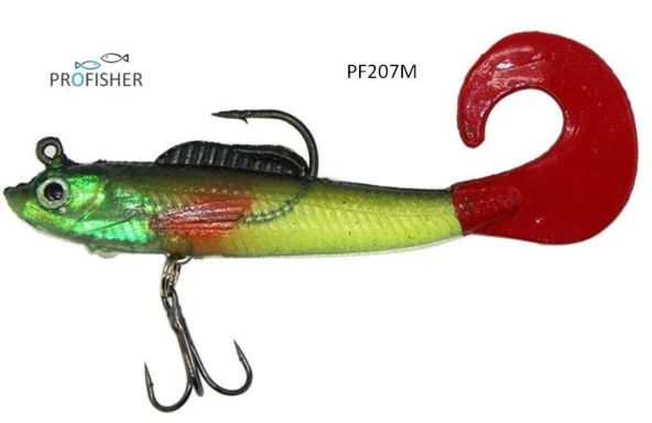 PROFISHER Orak Kuyruk Silikon Sahte Yeşil Balık Yem 10 cm 9,5 gr ürün görseli 1