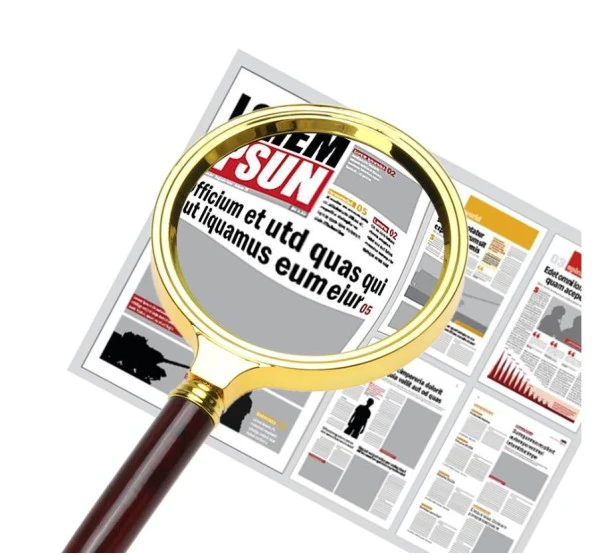 10X 80mm El Büyüteç Sökülebilir Vidalı Yapay Maun Ağacı Sap HD Cam Lens - 5