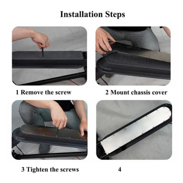 M365 Elektrikli Scooter için Şasi Kalkanı Pil Alt Kapak Koruma - 8