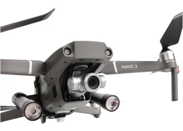 DJI Mavic 2 Zoom İçin Çift Led Fener Gece Uçuş Seti Açı Ayarlı Çerçeve - Resim 3