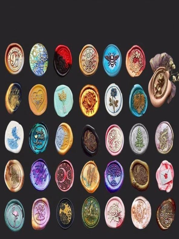 Mektup Damga Mühürü Arryn + 30 Mühür Mumu + Eritme Kaşığı - Resim 4