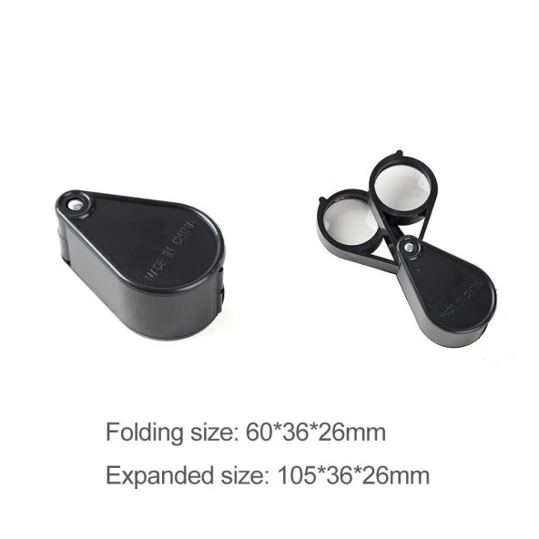 Katlanır Büyüteç Çift Plastik Kasa Akrilik Lens 20X 30mm Takı Pul - 5
