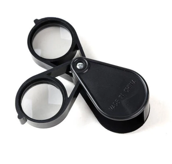 Katlanır Büyüteç Çift Plastik Kasa Akrilik Lens 20X 30mm Takı Pul - 7