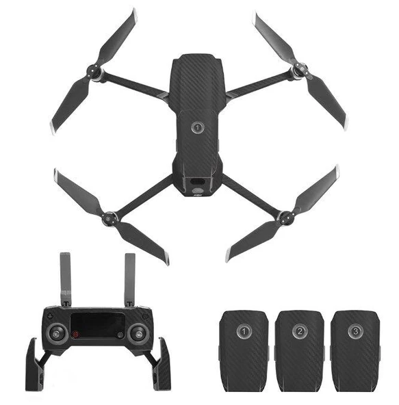 DJI Mavic 2 Zoom PVC Karbon Desenli Full Body Çıkartma Seti - Resim 6