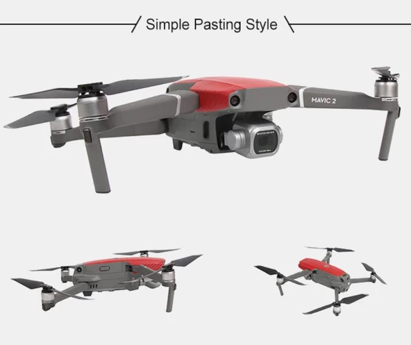 DJI Mavic 2 Zoom PVC Karbon Desenli Full Body Çıkartma Seti - Resim 2