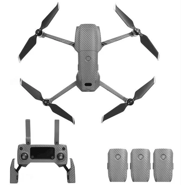 DJI Mavic 2 Zoom PVC Karbon Desenli Full Body Çıkartma Seti - Resim 7