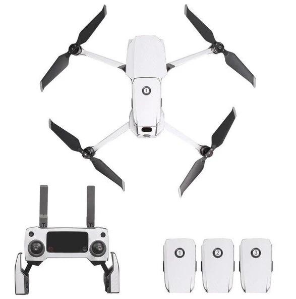 DJI Mavic 2 Zoom PVC Karbon Desenli Full Body Çıkartma Seti - Resim 8