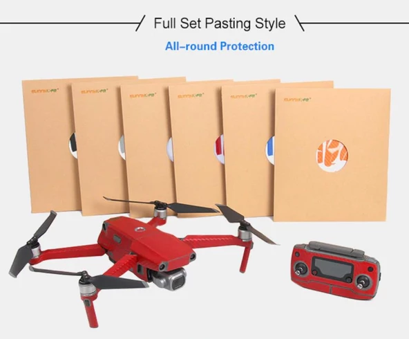 DJI Mavic 2 Zoom PVC Karbon Desenli Full Body Çıkartma Seti - Resim 4