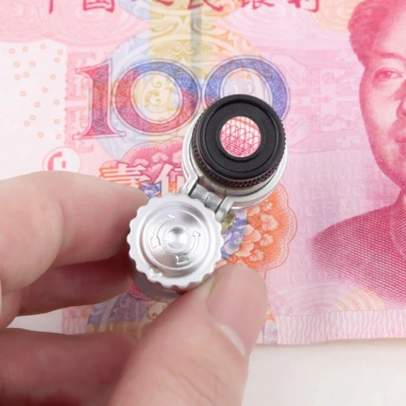 45x Mini Mikroskop Büyüteç Çift Beyaz Led Kuyumcu Lüp - 3