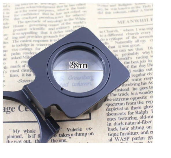 15X Lüp Kumaş Büyüteç Optik Cam Lens Ölçekli Metal Siyah Renk Üç Eklem Katlanır - 8