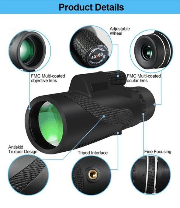 15X Lüp Kumaş Büyüteç Optik Cam Lens Ölçekli Metal Siyah Renk Üç Eklem Katlanır - 10