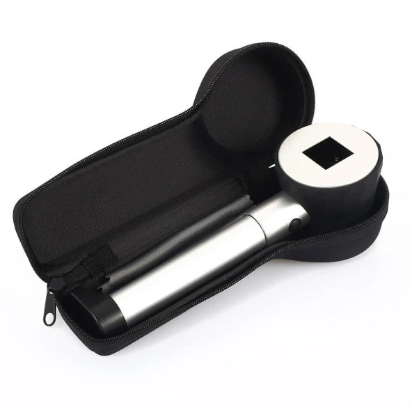 10X Optik Ölçekli Metal El Büyüteç Cam Lens 3 LED Işıklı Fermuarlı EVA Çantalı - 4