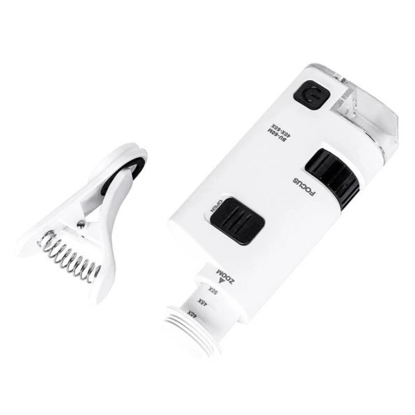 40-60X Büyüteç Zoom Ayarlı Led Işıklı Evrensel Telefon Klipli