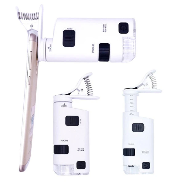 40-60X Büyüteç Zoom Ayarlı Led Işıklı Evrensel Telefon Klipli - 9