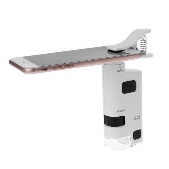 40-60X Büyüteç Zoom Ayarlı Led Işıklı Evrensel Telefon Klipli - 11