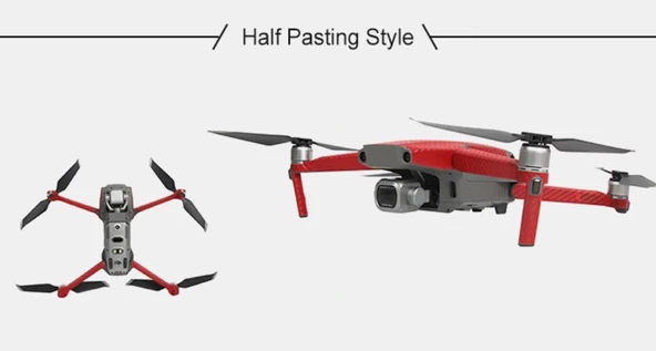 DJI Mavic 2 Zoom PVC Karbon Desenli Full Body Çıkartma Seti - Resim 3