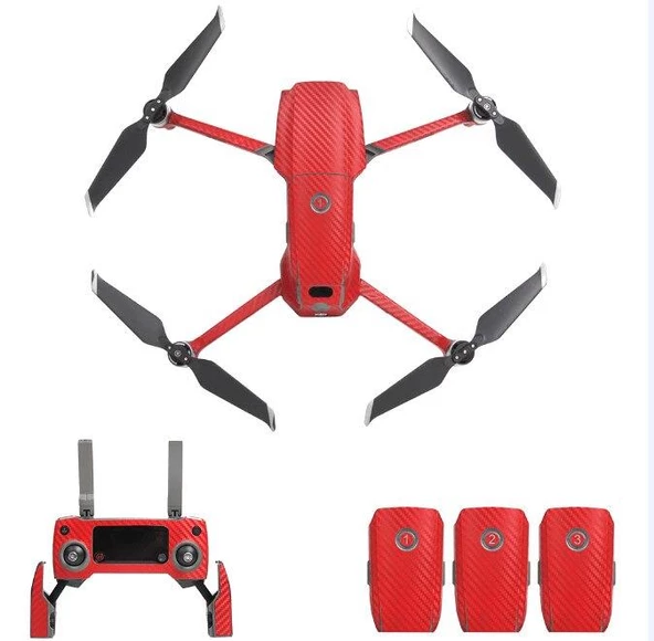 DJI Mavic 2 Zoom PVC Karbon Desenli Full Body Çıkartma Seti - Resim 9