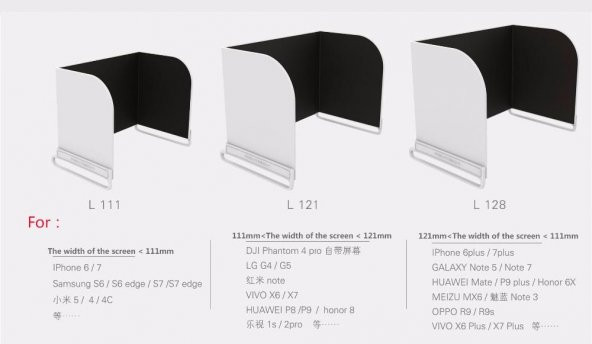 DJI Mavic 2 Pro için Telefon Monitör Güneş Koruma L128 - 7