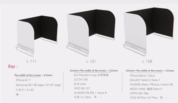 DJI Mavic Pro Osmo Phantom Telefon Monitör Güneş Koruma L128 - Resim 7