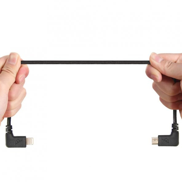 DJI Mavic Mini için Mikro USB Kumanda Veri Aktarım Kablosu 29cm Örgülü Siyah - 2