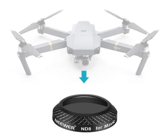 DJI Mavic Pro HD ND8 Filtre Optik Lens Siyah Alüminyum
