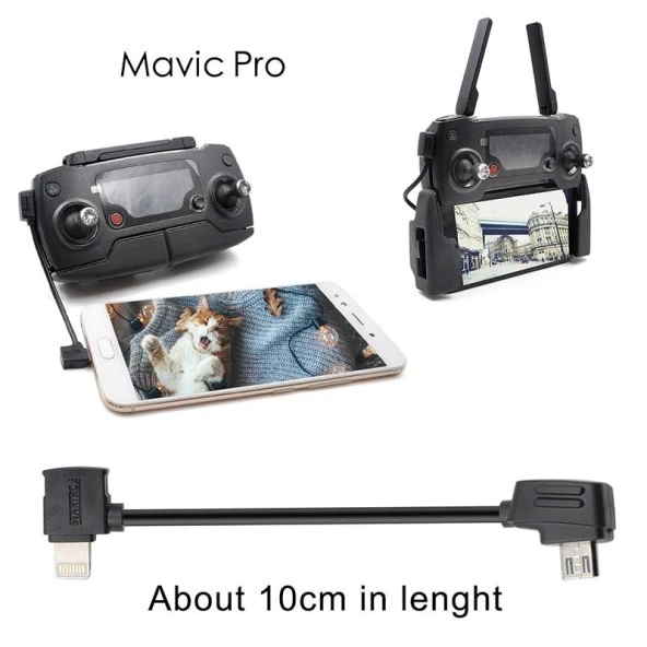 DJI Mavic Pro Mikro USB Veri Kablosu 10 cm Telefonlar İçin Siyah Renk - 2