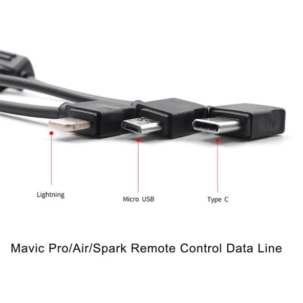 DJI Mavic Pro Mikro USB Veri Kablosu 10 cm Telefonlar İçin Siyah Renk - 4