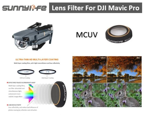 DJI Mavic Pro Alpine White Kamera Lens İçin  MCUV Ultraviole Filtre