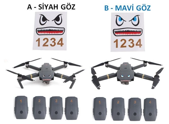 DJI Mavic 2 Zoom Kuş Kaçıran Köpekbalığı Çıkartma Etiket ürün görseli