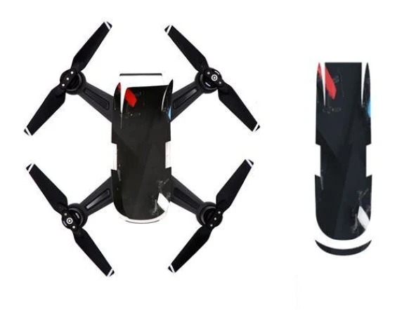 DJI Spark Su Geçirmez Premium PVC Sticker Çıkartma Black Angle ürün görseli