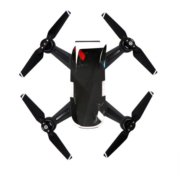 DJI Spark Su Geçirmez Premium PVC Sticker Çıkartma Black Angle - Resim 2