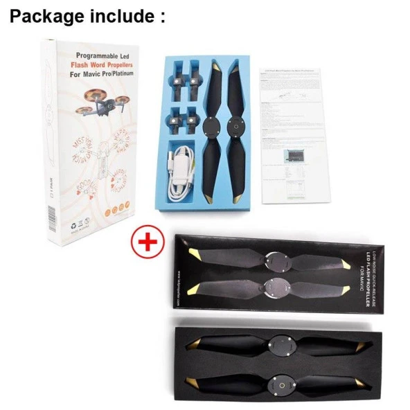 DJI Mavic Pro Düşük Gürültü LED Flaş Kelime Programlanabilir Pervane - Resim 8