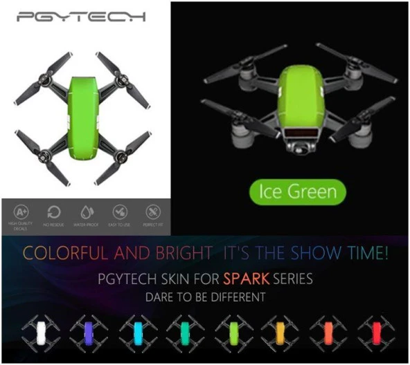 DJI SPARK Su Geçirmez Koruyucu Sticker Çıkartma Ice Green ürün görseli