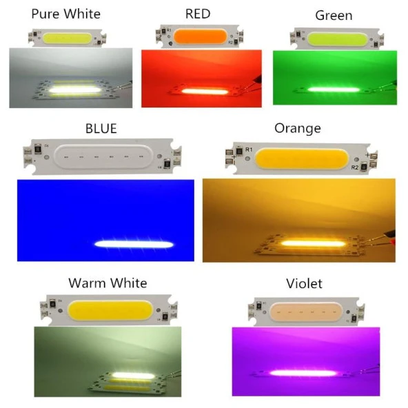 COB LED Çip Mavi 12V 2W 6015 PCB Bord DIY Işık Kaynağı - 4