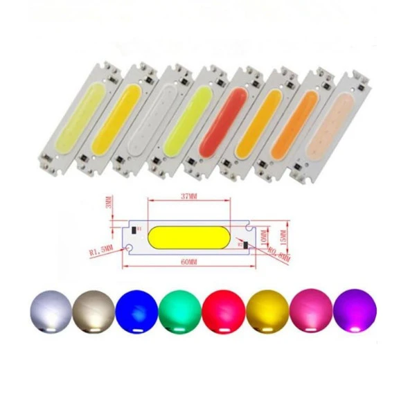 COB LED Çip Mavi 12V 2W 6015 PCB Bord DIY Işık Kaynağı - 6