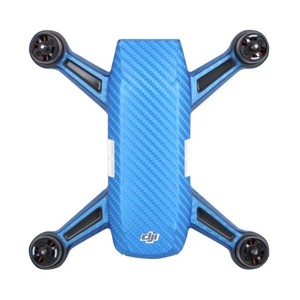 Dji Spark için Mavi Karbon Grafik Su Geçirmez PVC Cilt Çıkartma Seti - Resim 8
