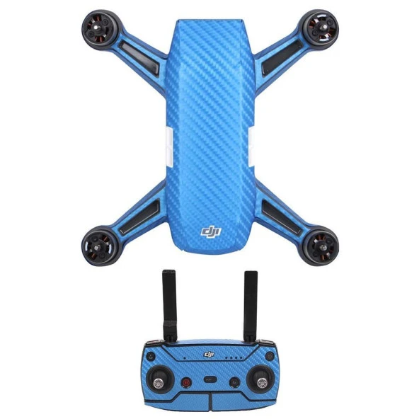 Dji Spark için Mavi Karbon Grafik Su Geçirmez PVC Cilt Çıkartma Seti - Resim 9