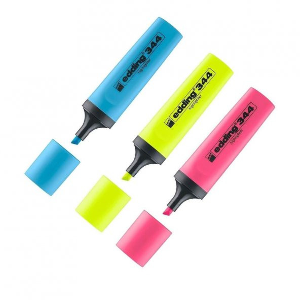 Fosforlu Kalem ( Mavi Sarı Pembe ) İşaret Kalemi 3 Adet 1 Paket Edding İşaret Kalemi Fosforlu Renkler 1 Paket