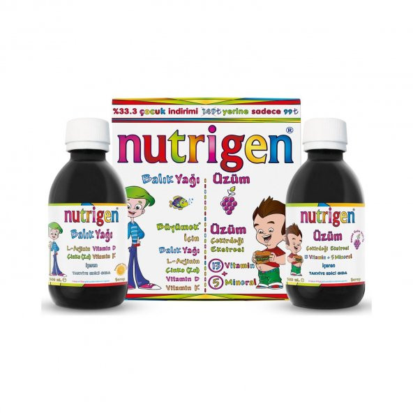 Nutrigen Balık Yağı 200 ml + Üzüm Çekirdeği Ekstresi 200 ml ürün görseli 1