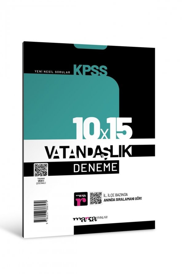 Marka Kpss Vatandaşlık 10x15 Deneme Tamamı Video Çözümlü