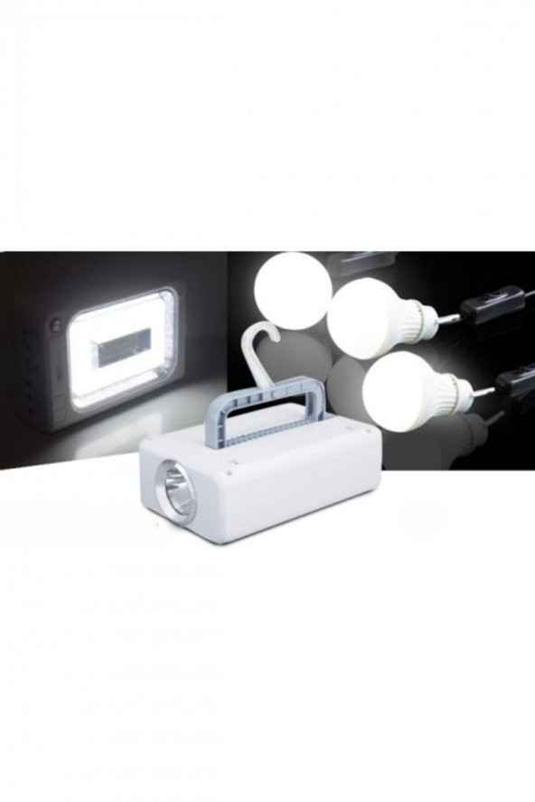 All-1901 Güneş Enerjili Aydınlatma Sistemi Bağ, Bahçe, Çadır, Kamp Lambası 3 Adet Ampul Tam Set - Resim 2