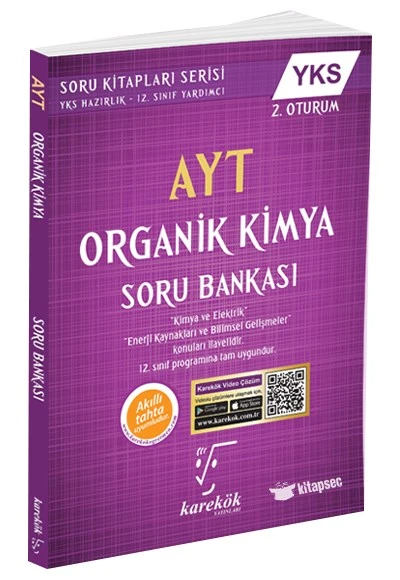AYT Organik Kimya Soru Bankası Karekök Yayınları