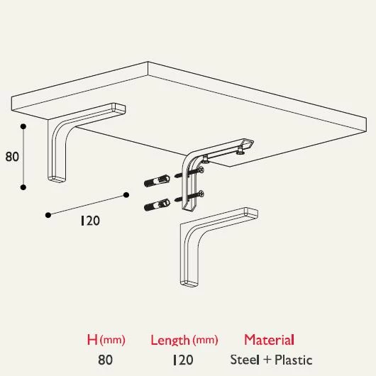 Duvar Raf Altı Bağlantı Kapaklı 12cm (2 Adet) - 2