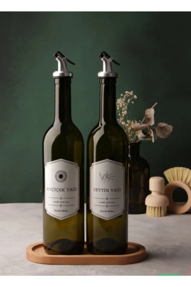 Paris Retro Standlı Yağlık Seti 3 Parça 750 ml Nar Ekşi Sosluk Sirkelik Seti
