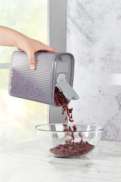 Pratik Kapak 4 Adet 2.5 Lt Erzak Bakliyat Saklama Kabı - Resim 2