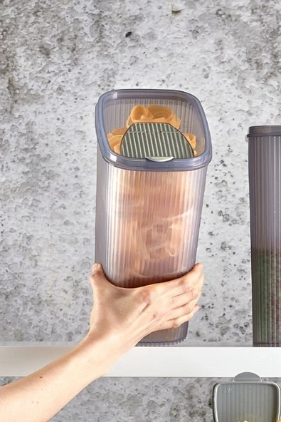 Pratik Kapak 3 Boy 9 Adet Erzak Bakliyat Saklama Seti - Resim 3