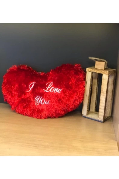 Sevgililer Gününe Özel Kalp Kırlent Yastık Kırmızı (ı Love You )